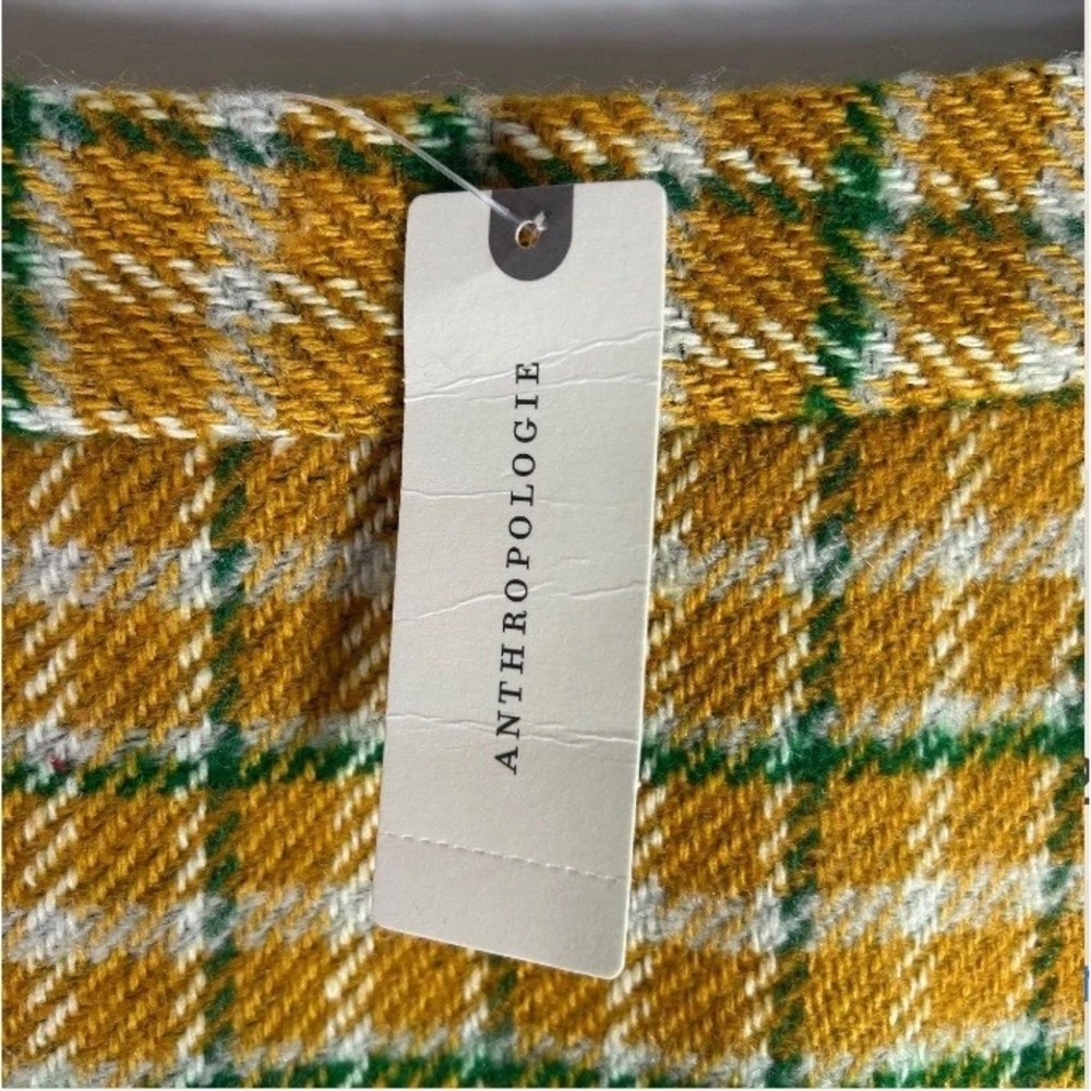 Anthropologie Yellow Plaid Midi Skirt - Picture 6 of 7